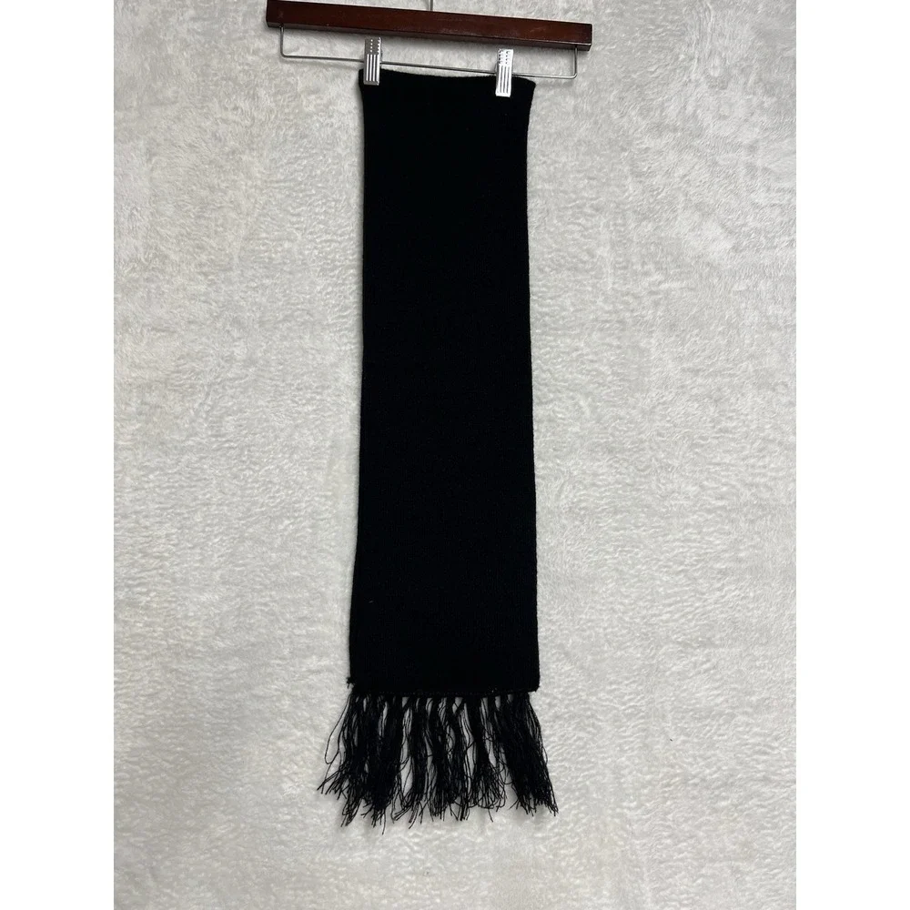 Purdue‎ Boilermakers Black Knit Scarf Fringed Embroidered Logo USA Made